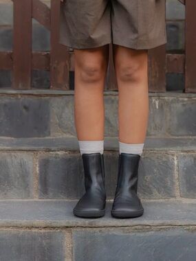 Black Barefoot Boots-  Smooth Upper - Women's Chelsea Style
